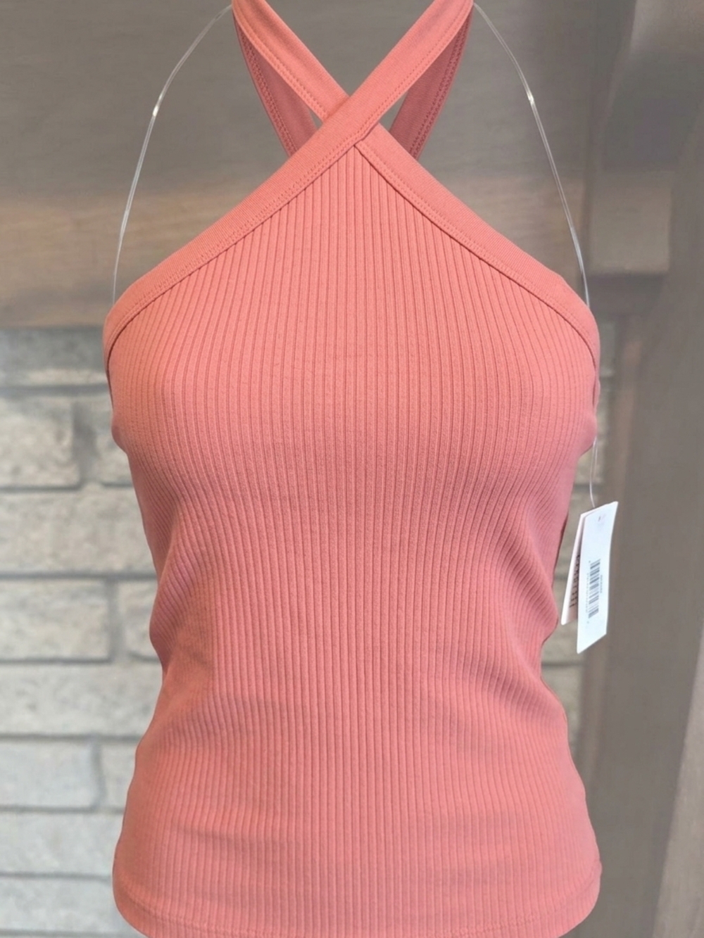 Old Navy Ribbed Crossback Halter Tank Top - Dusty Rose